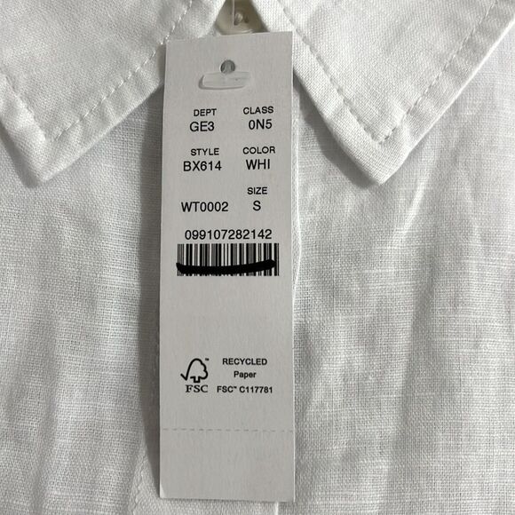 NWT J. Crew Relaxed-fit beach shirt in linen-cotton blend size small - Picture 8 of 10